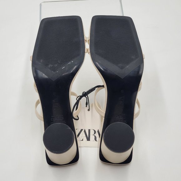 Zara Leather Strappy Heeled Sandals - NWT - Picture 11 of 14